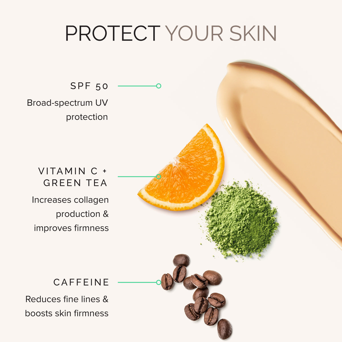 Cosmetic product with ingredients and benefits 