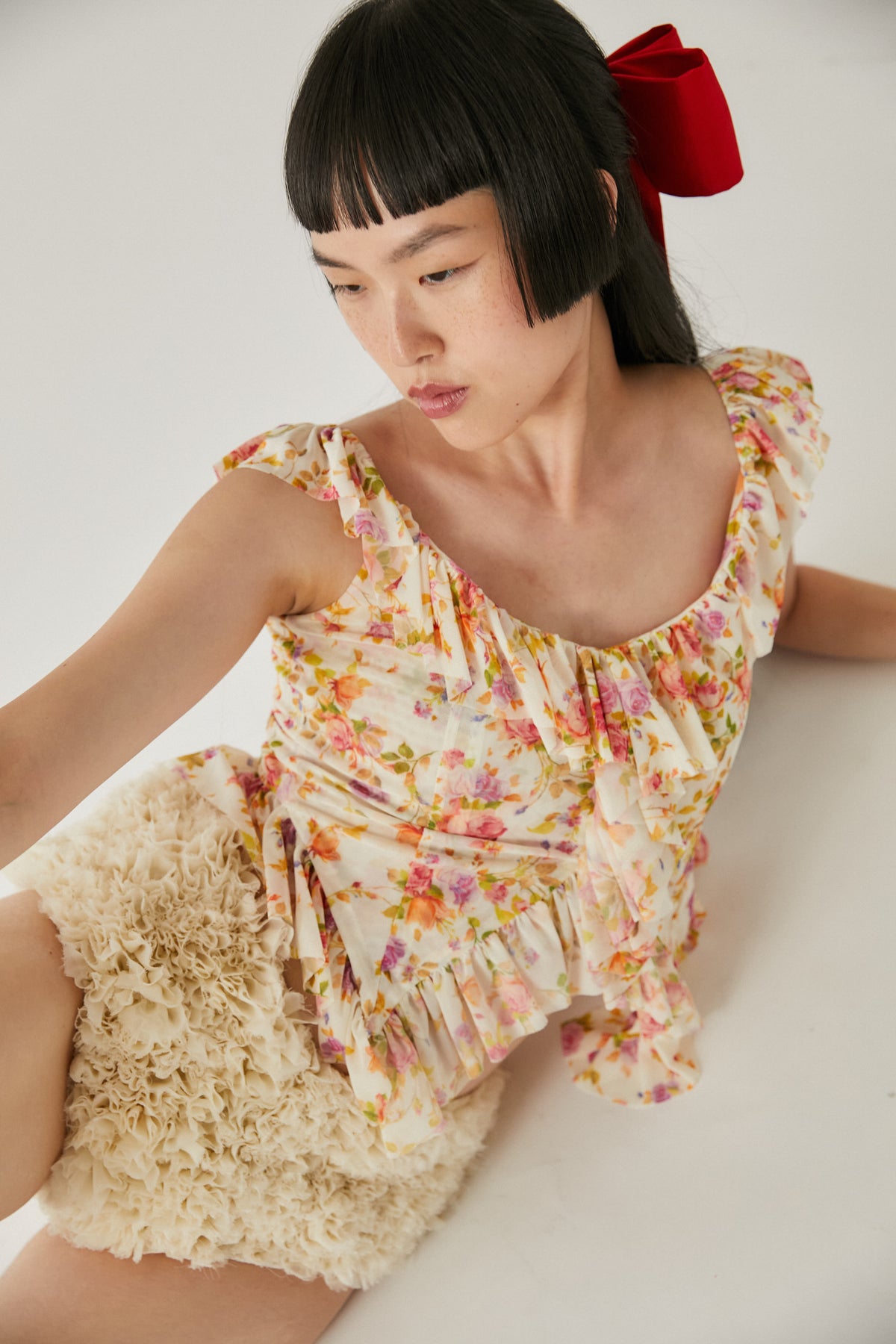 Caspia Ruffle Top | Floral