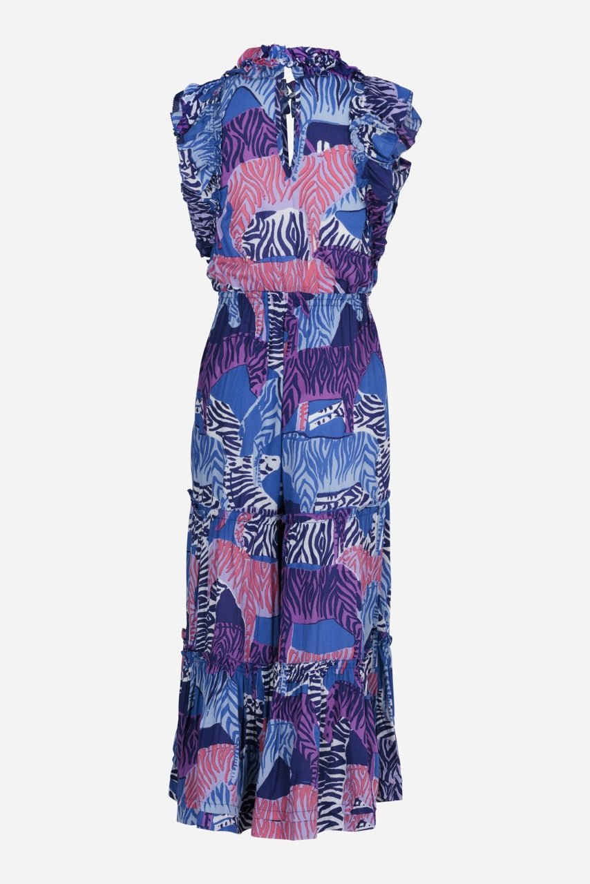 Long Jumpsuit Belene for girls - Blue Ashanti - Poupette St Barth