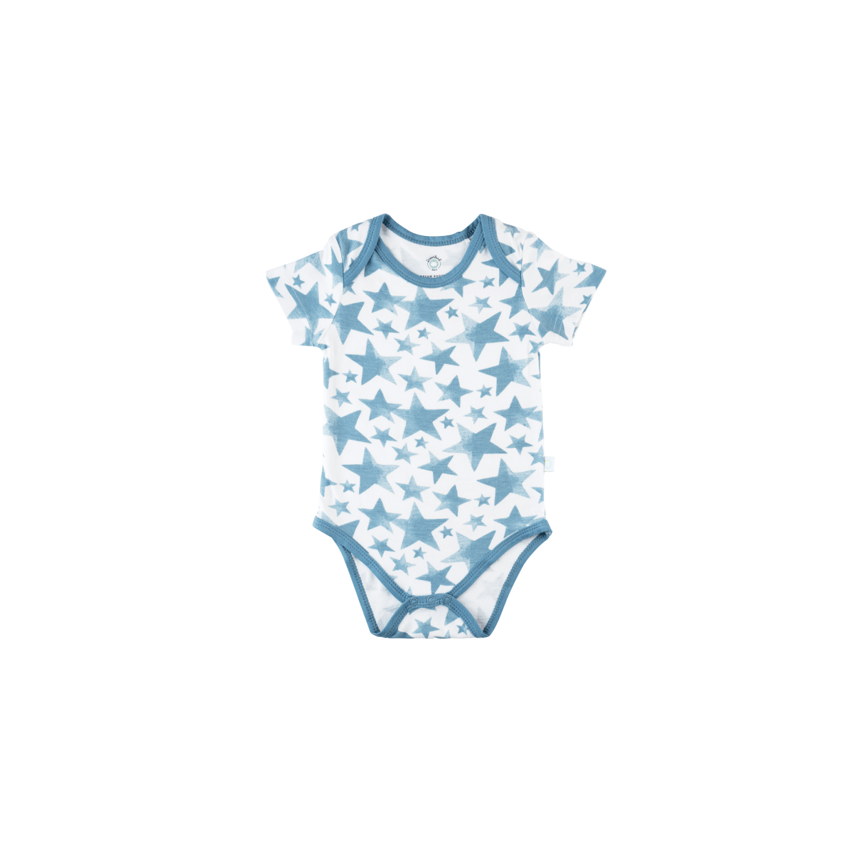 Baby Short-Sleeve Bamboo Bodysuit - Blue Star