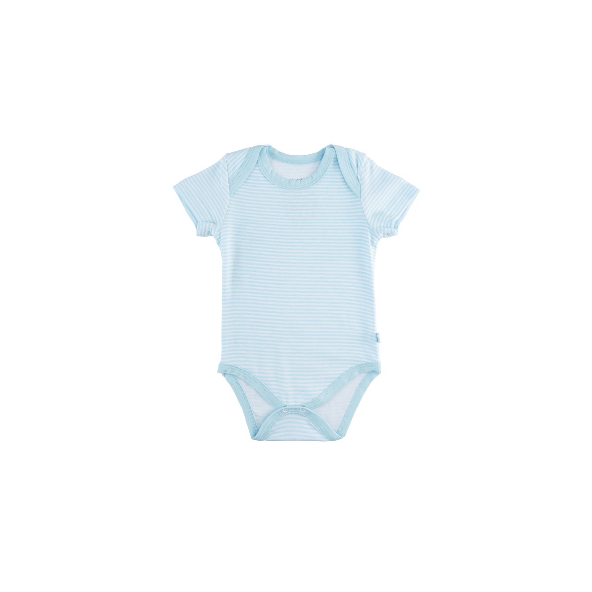 Baby Short-Sleeve Bamboo Bodysuit - Delicate Blue Stripe