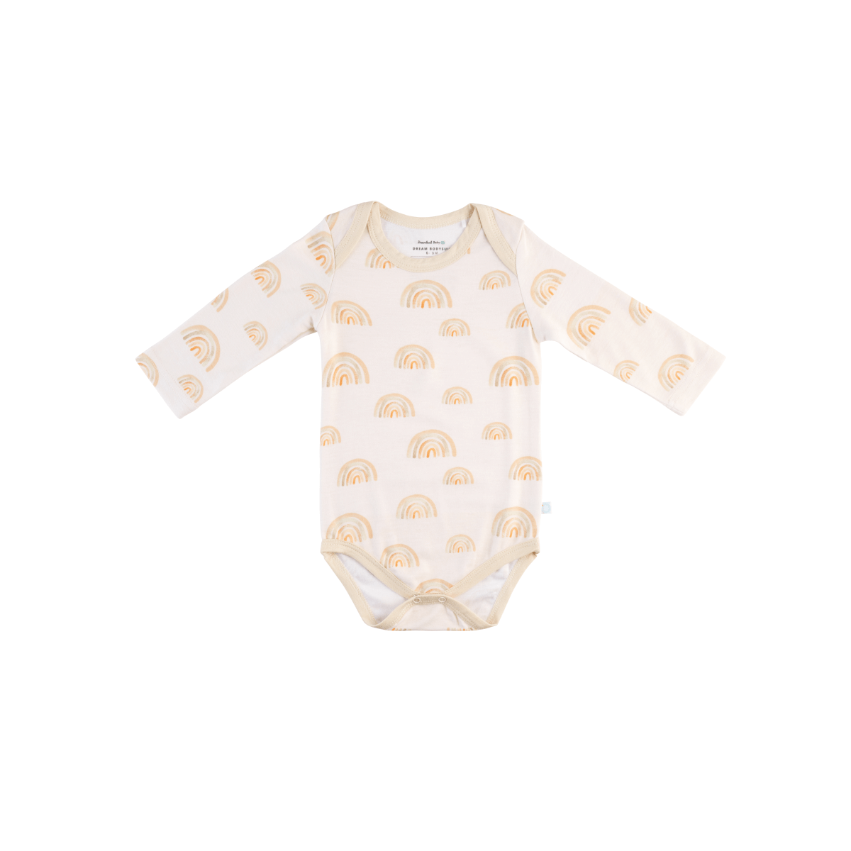 Practically Perfect Baby Long-Sleeve Bamboo Bodysuit - Oat Rainbow