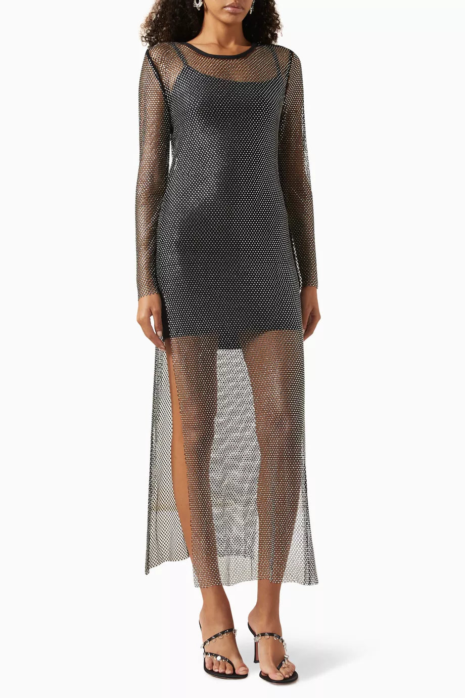 Cover Up Maxi Dress Rhinestone | Black