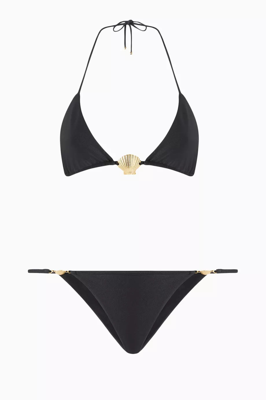 Shell Triangle Bikini | Gold Black