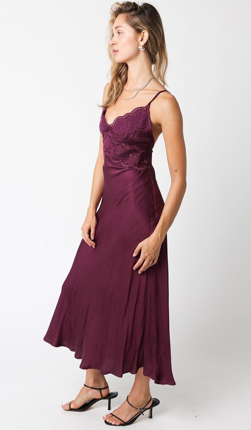 Heidi Silk Midi Dress | Olivaceous