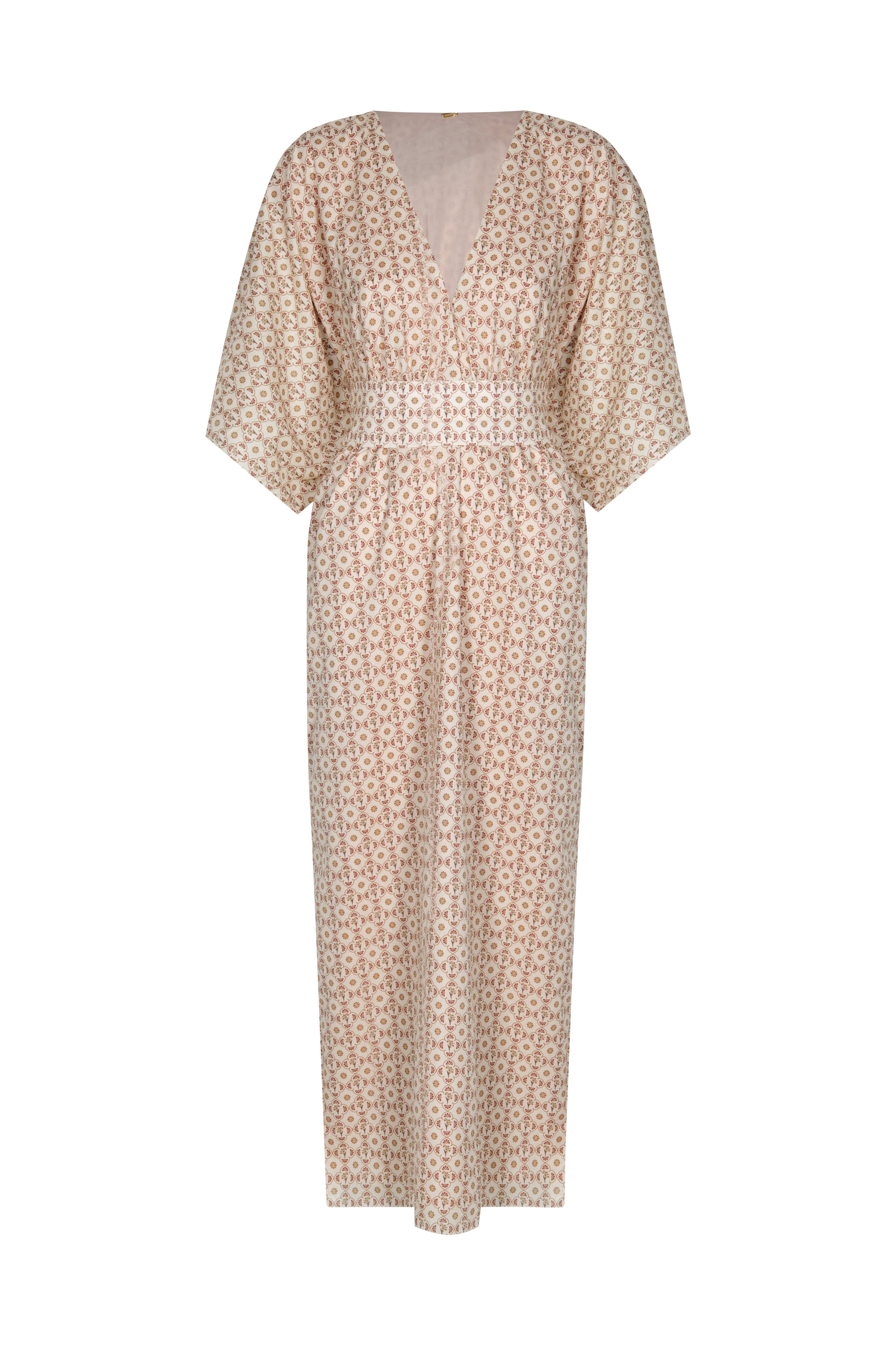 Topacio Bio Cotton Maxi Dress / Beige May Flower