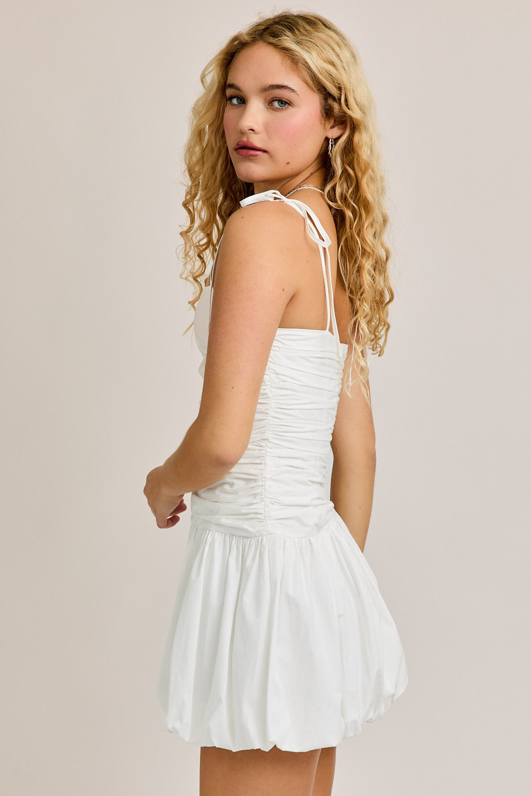 Isidora Bubble Hem Mini Dress | Le Lis