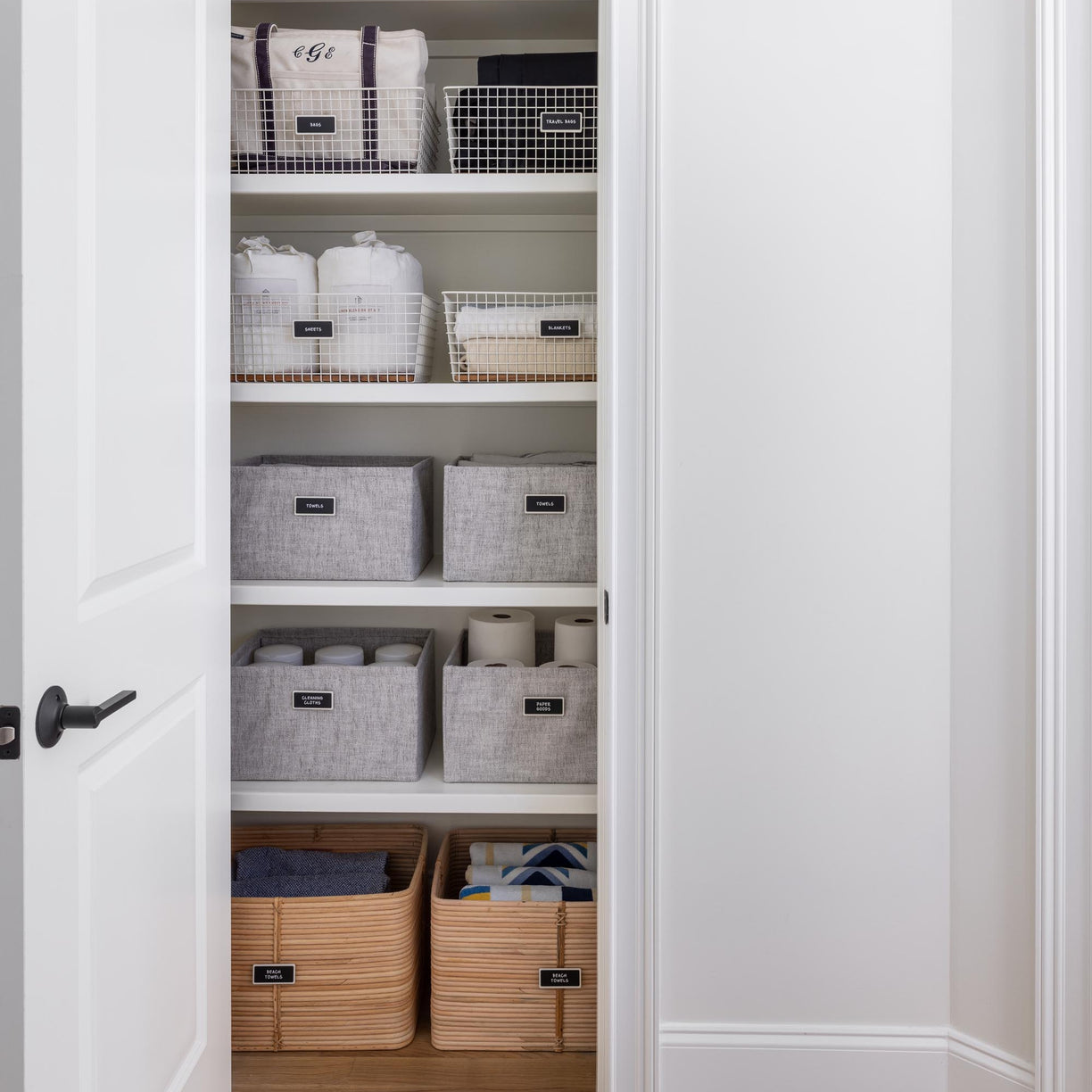 Bathroom, Linen and Laundry Room Label Set | Black