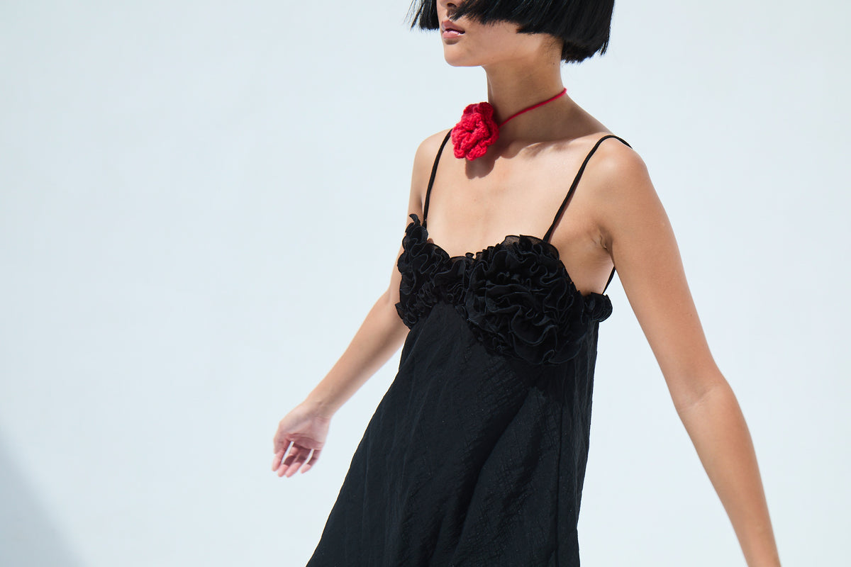 Anturio Ruffle Dress | Black