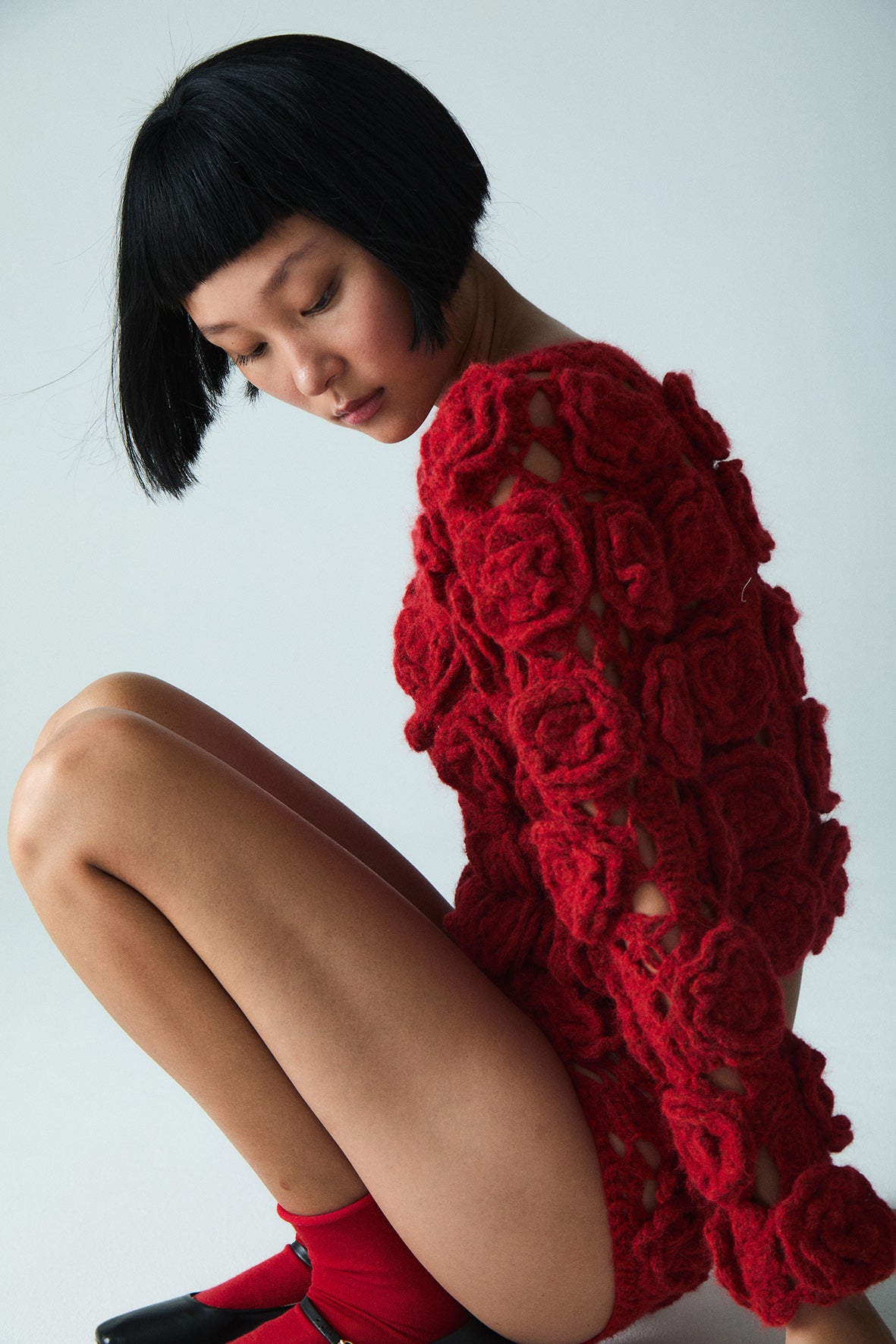 Eider Knitted Cardigan | Red