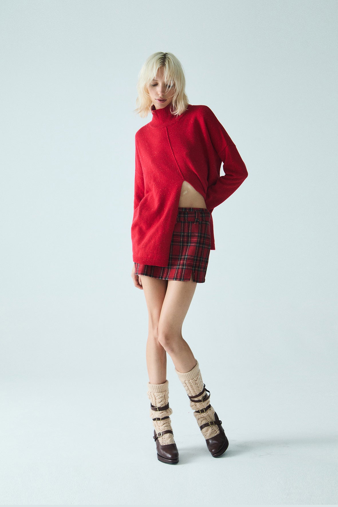 Willow Plaid Mini Skirt | Red Tartan