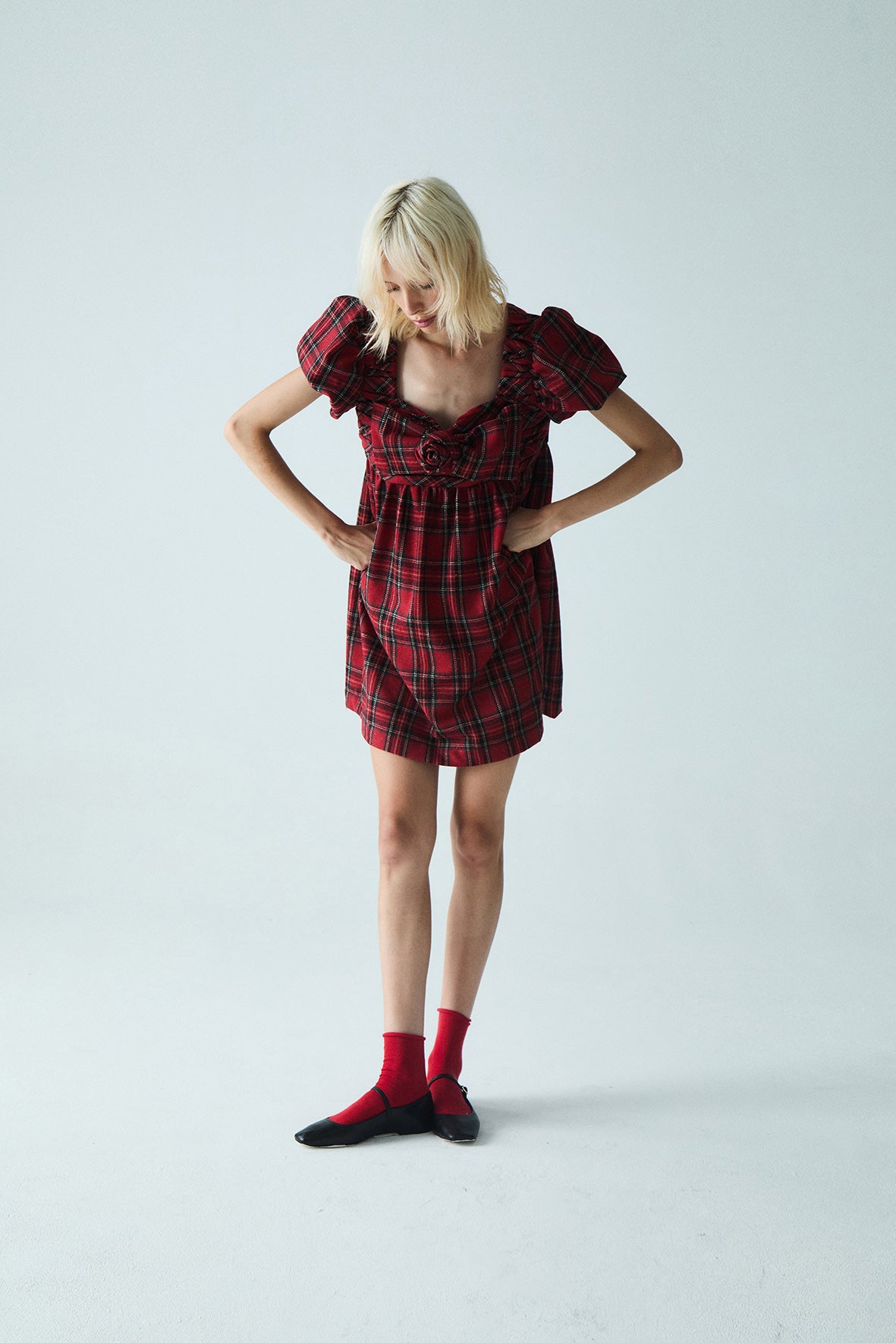 Emita Tartan Mini Dress | Red Tartan