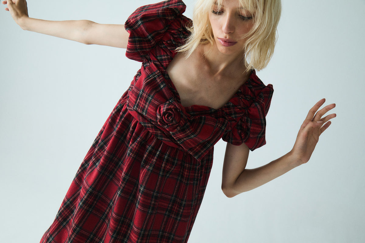 Emita Tartan Mini Dress | Red Tartan