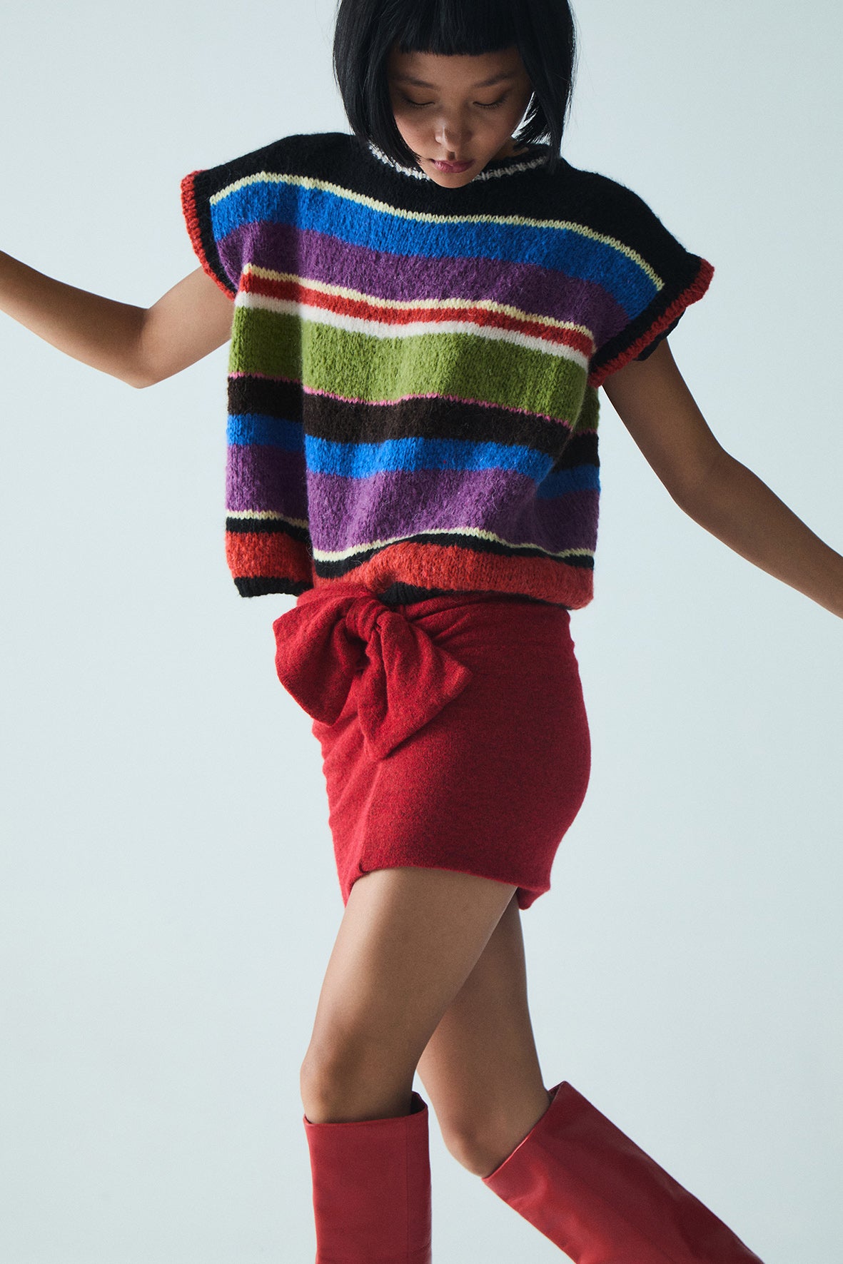 Bindi Mini Knit Skirt | Red