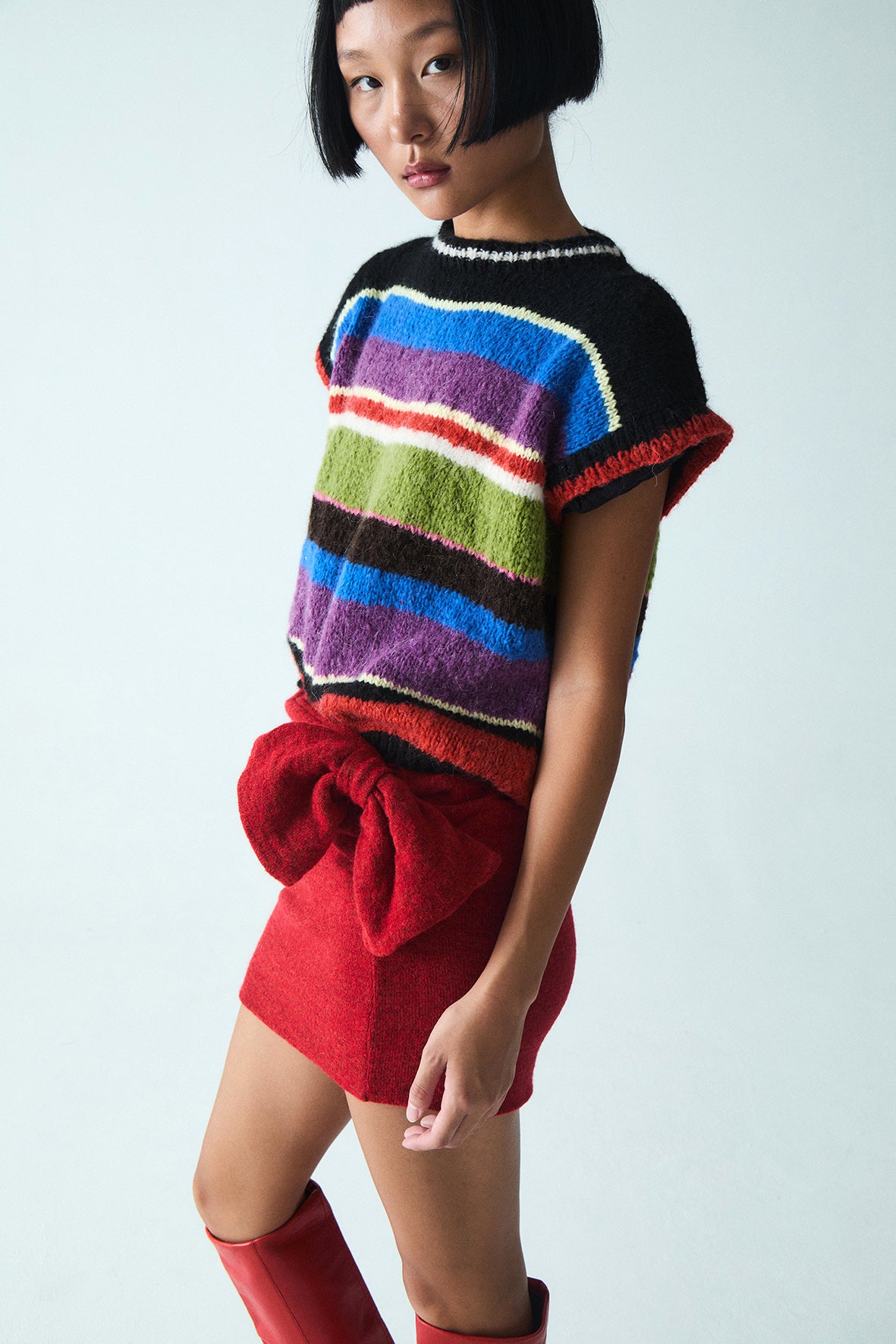 Bindi Mini Knit Skirt | Red