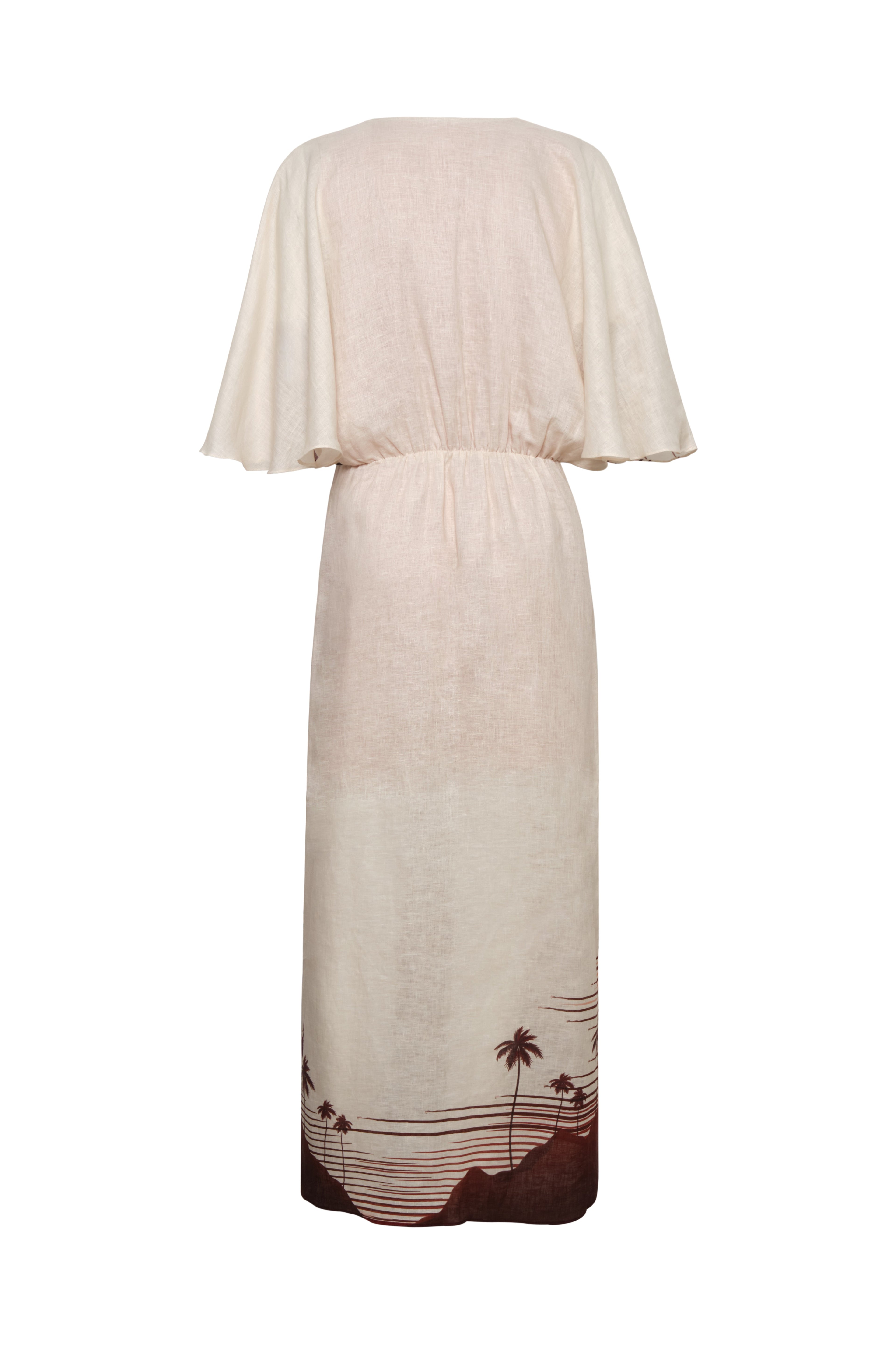 Topacio Linen Tunic / Red Tropical Landscape