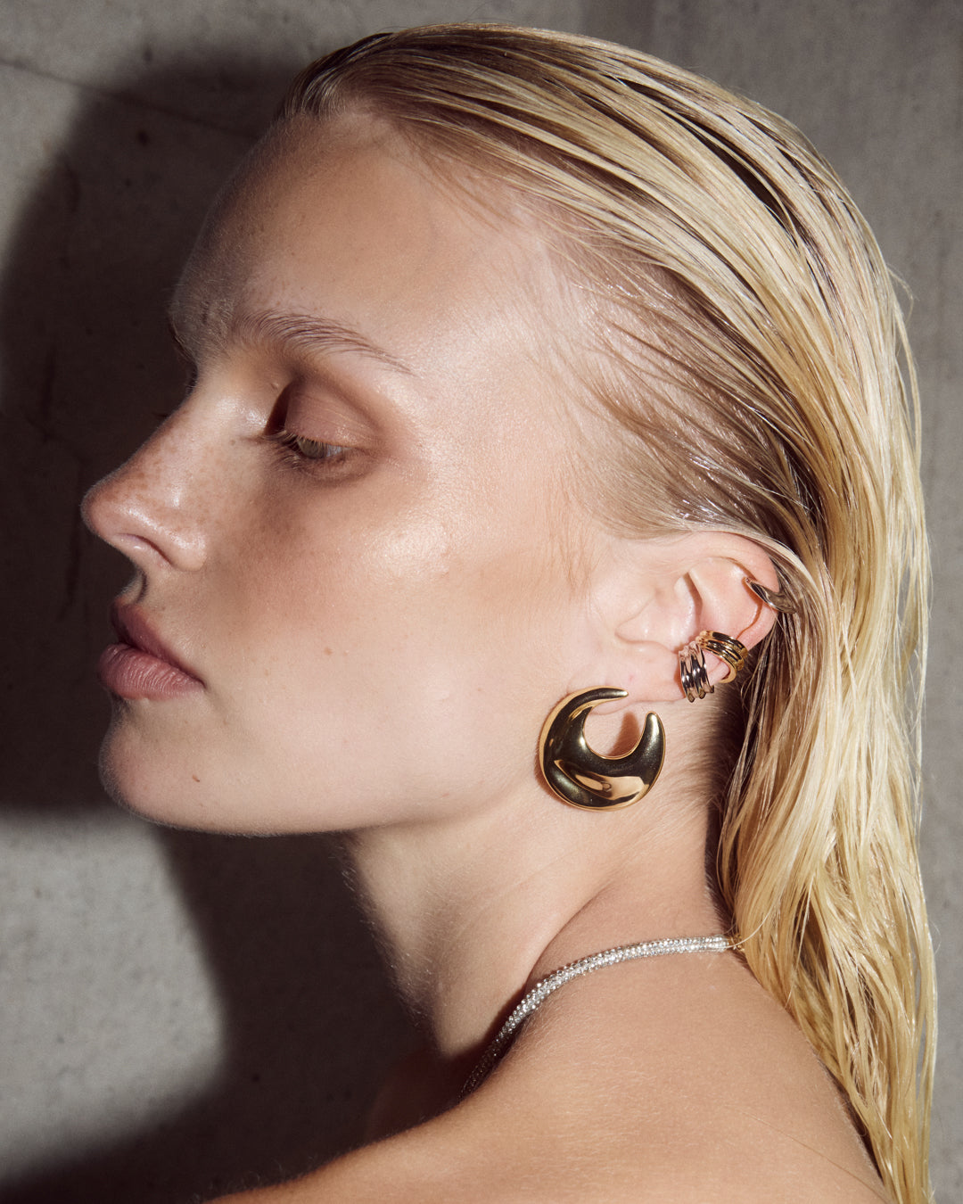 Luv Aj Mercury Disc Statement Studs on Model