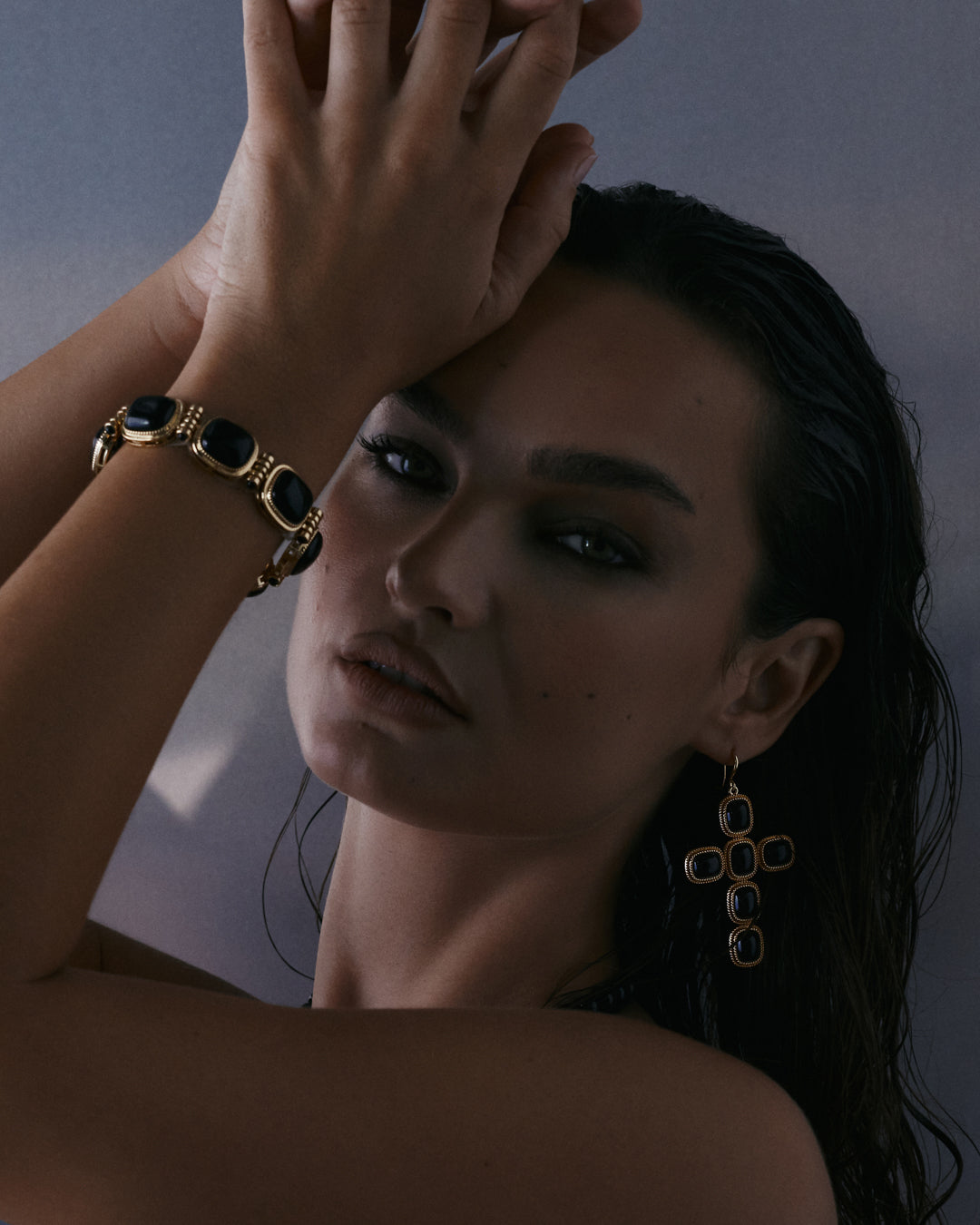 The Midnight Mesa Cross Earrings- Gold