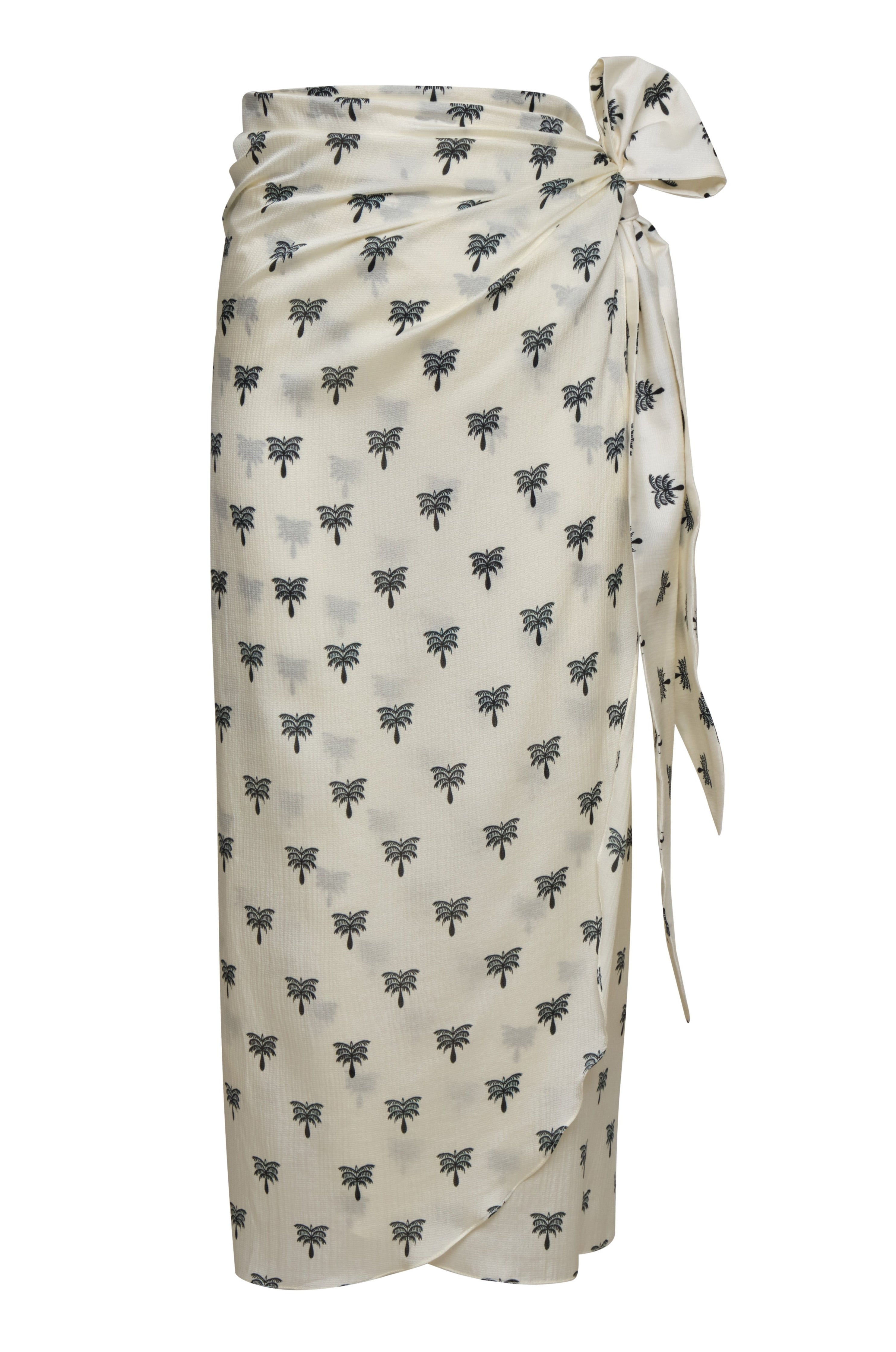 Mapara Martellato Silk Skirt / Ivory - Black  Polka Palms