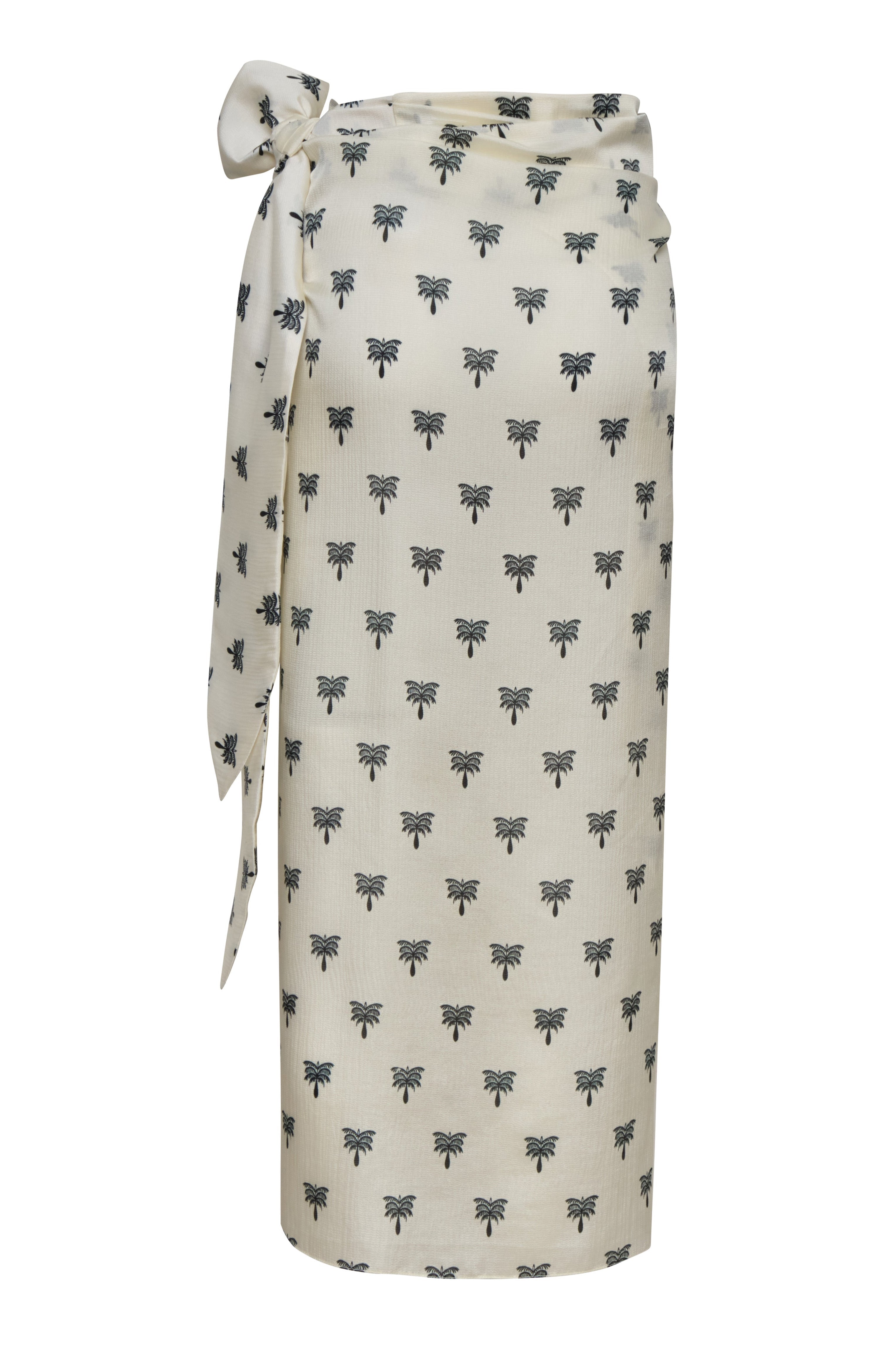 Mapara Martellato Silk Skirt / Ivory - Black  Polka Palms