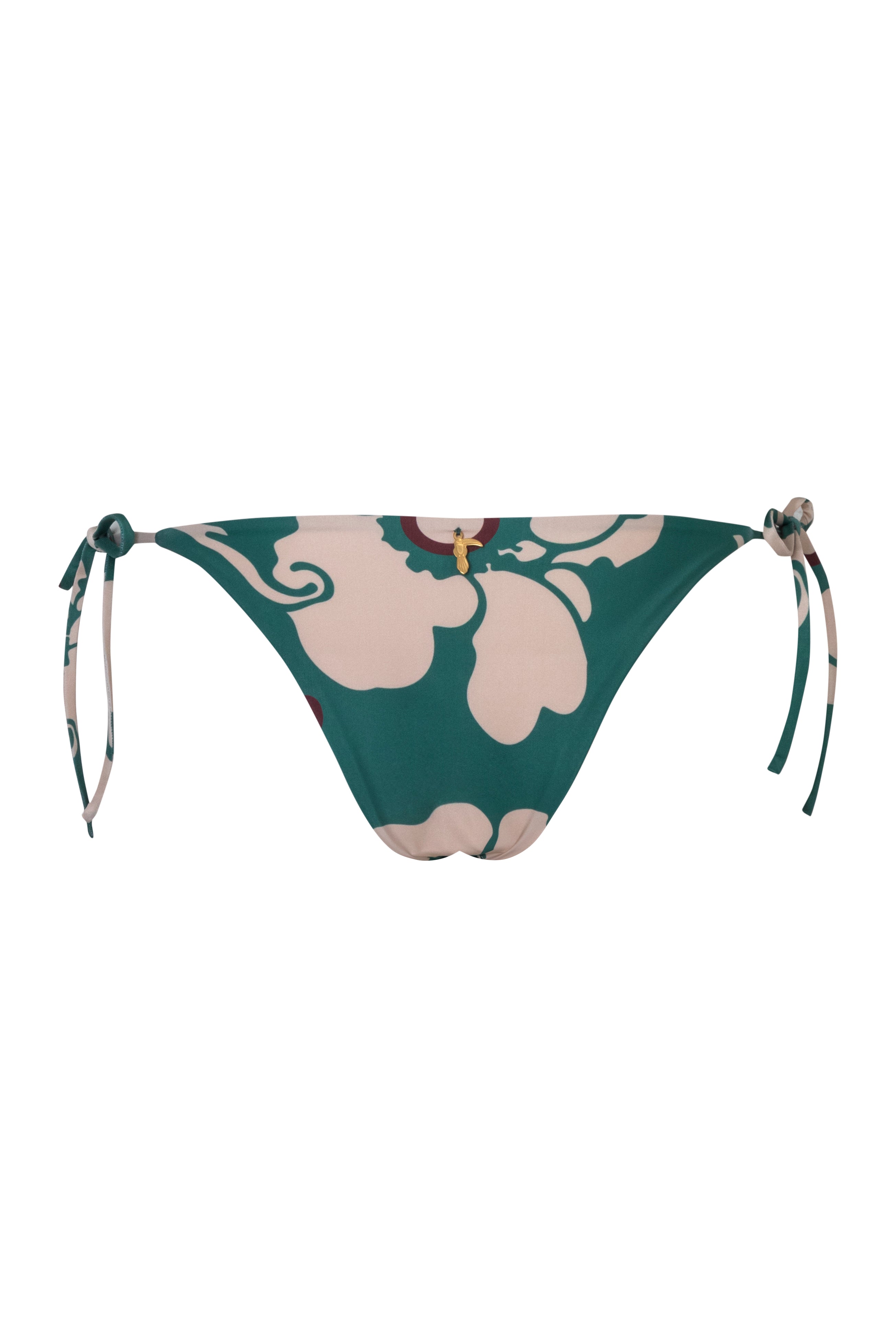 Brazil Bottom / Emerald Green Maxi Flowers - Ivory