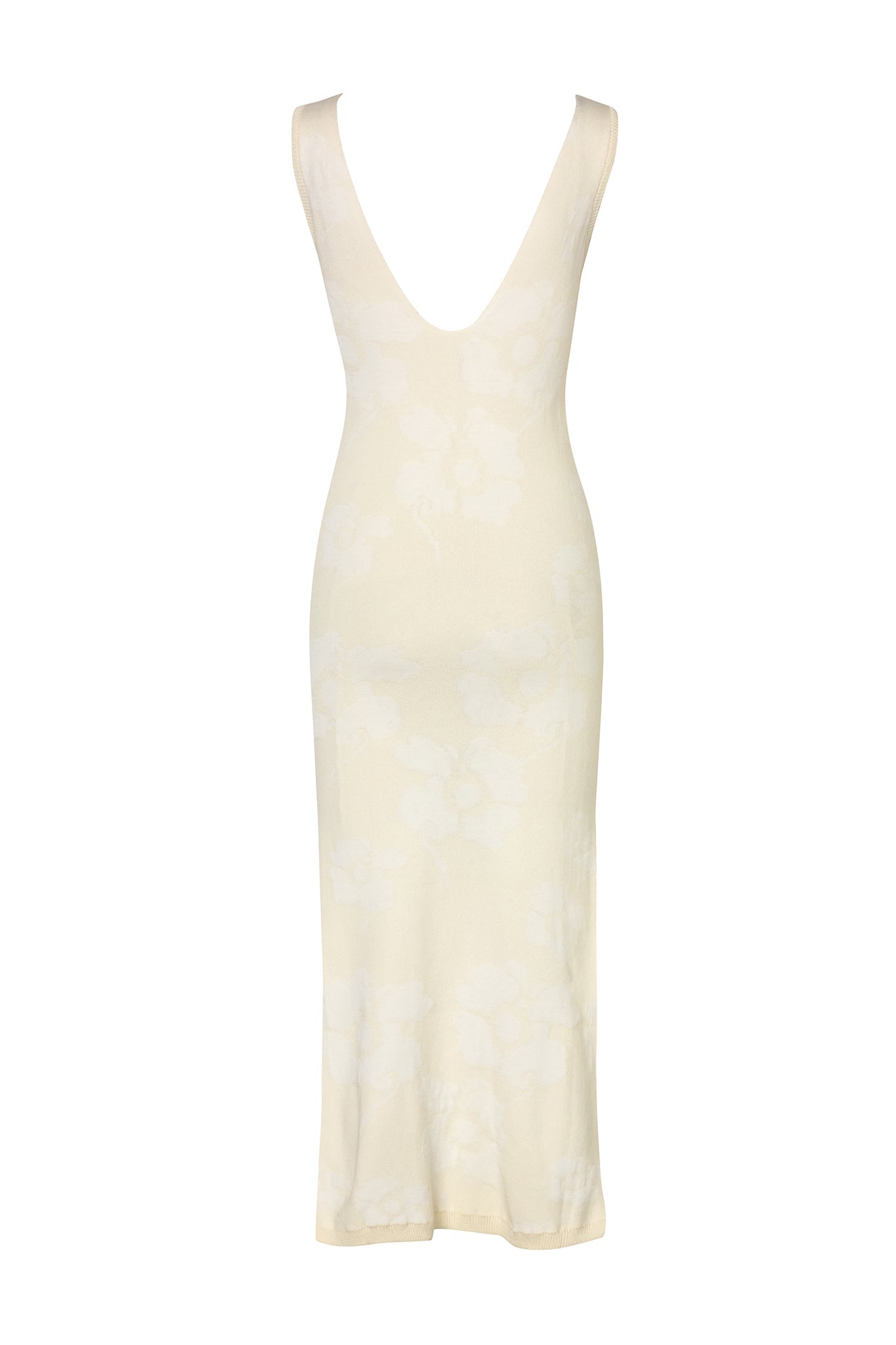 Isa Knit Cotton Jacquard Midi Dress / Ivory Maxi white Flowers