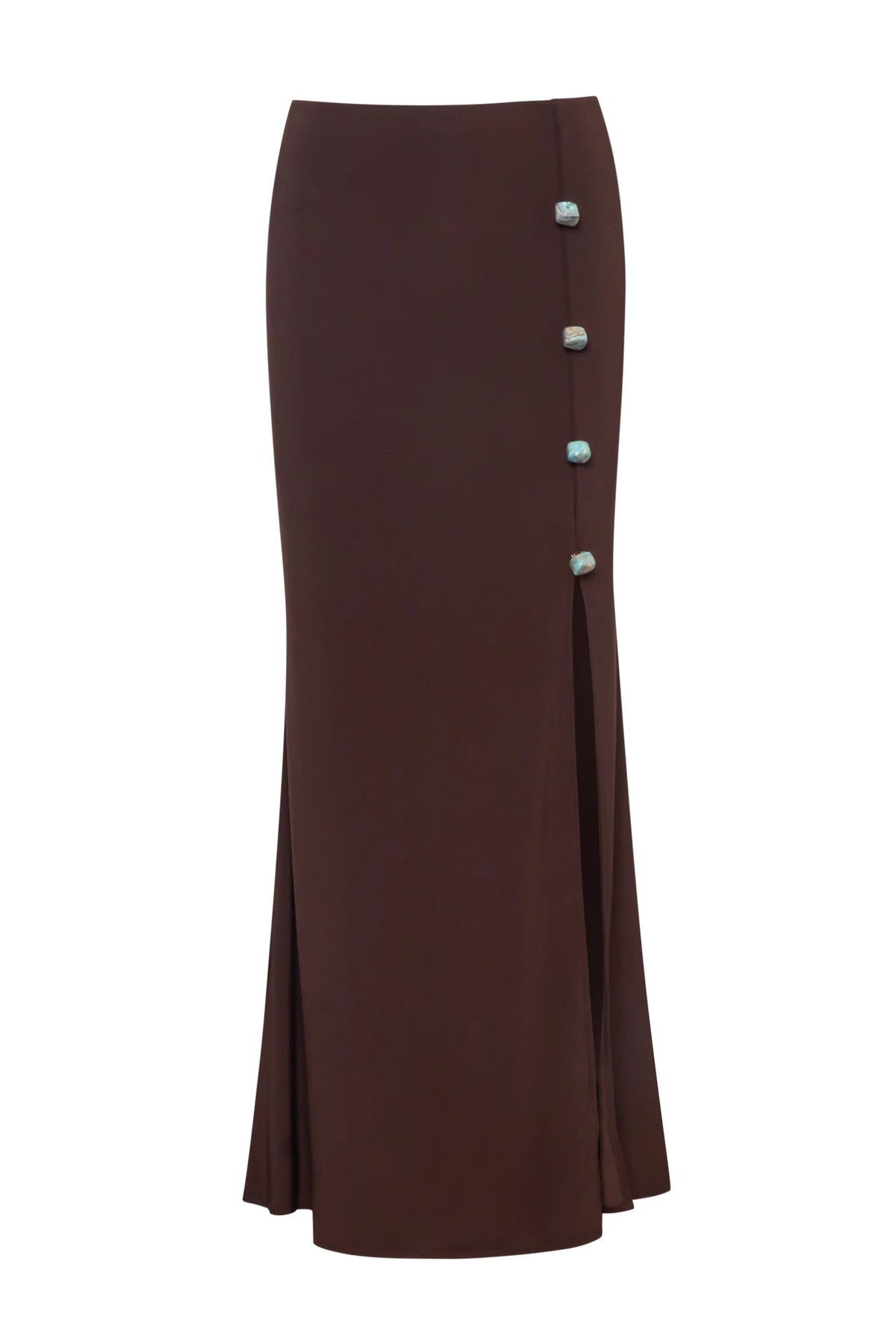 Cocoa Uli Skirt, Maxi length with Elastic waistband and structured fall.