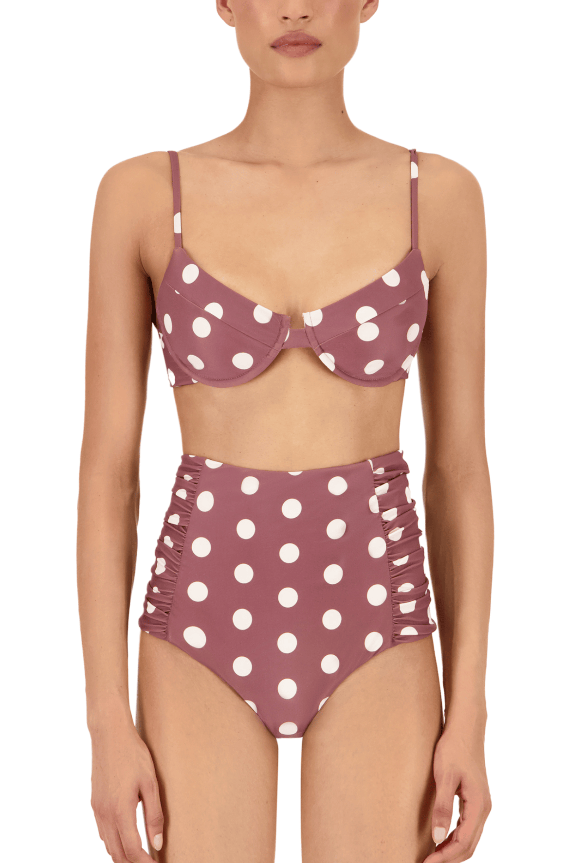 The Luisa Bottom in Polka Dot Brown/Ivory