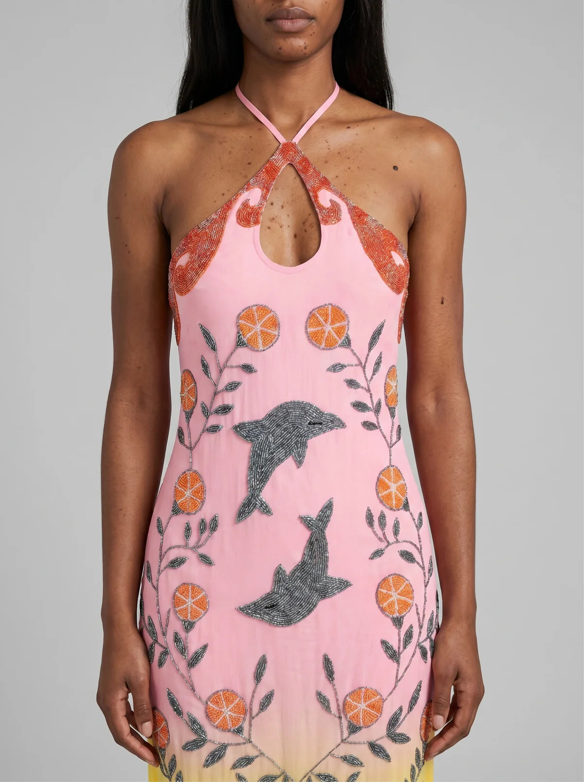 beaded sunset dress The Karmen Sunset Beaded Maxi Dress Thread + Seed