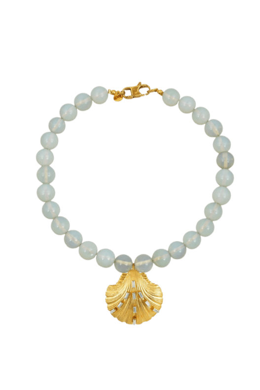 Isla's Opal And Gold Shell Pendant Necklace