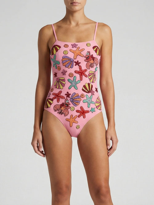 Disney x Oceanus Shell Swimsuit | Pink