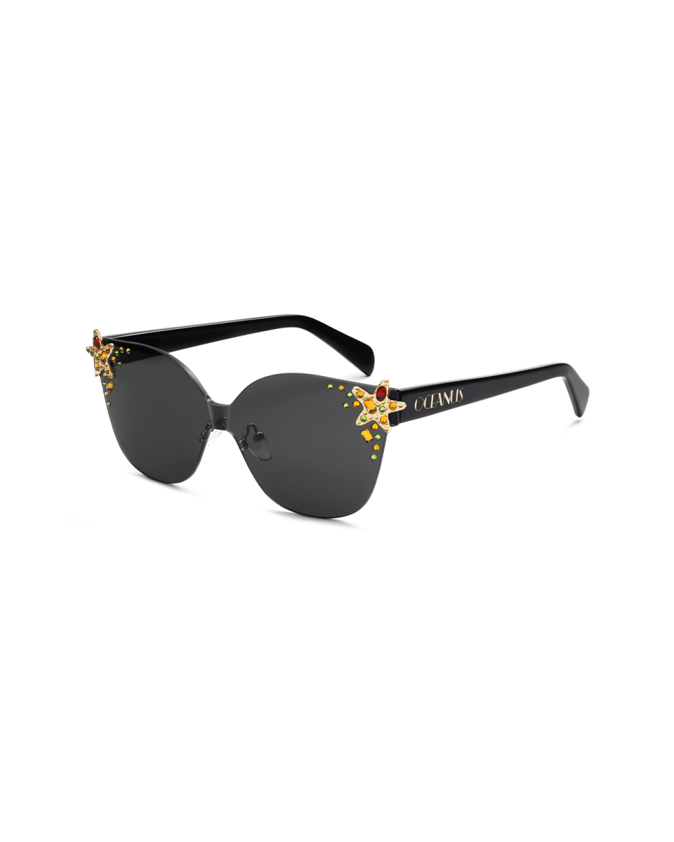 Oceanus x SOJOS Glowheart Sunglasses Black