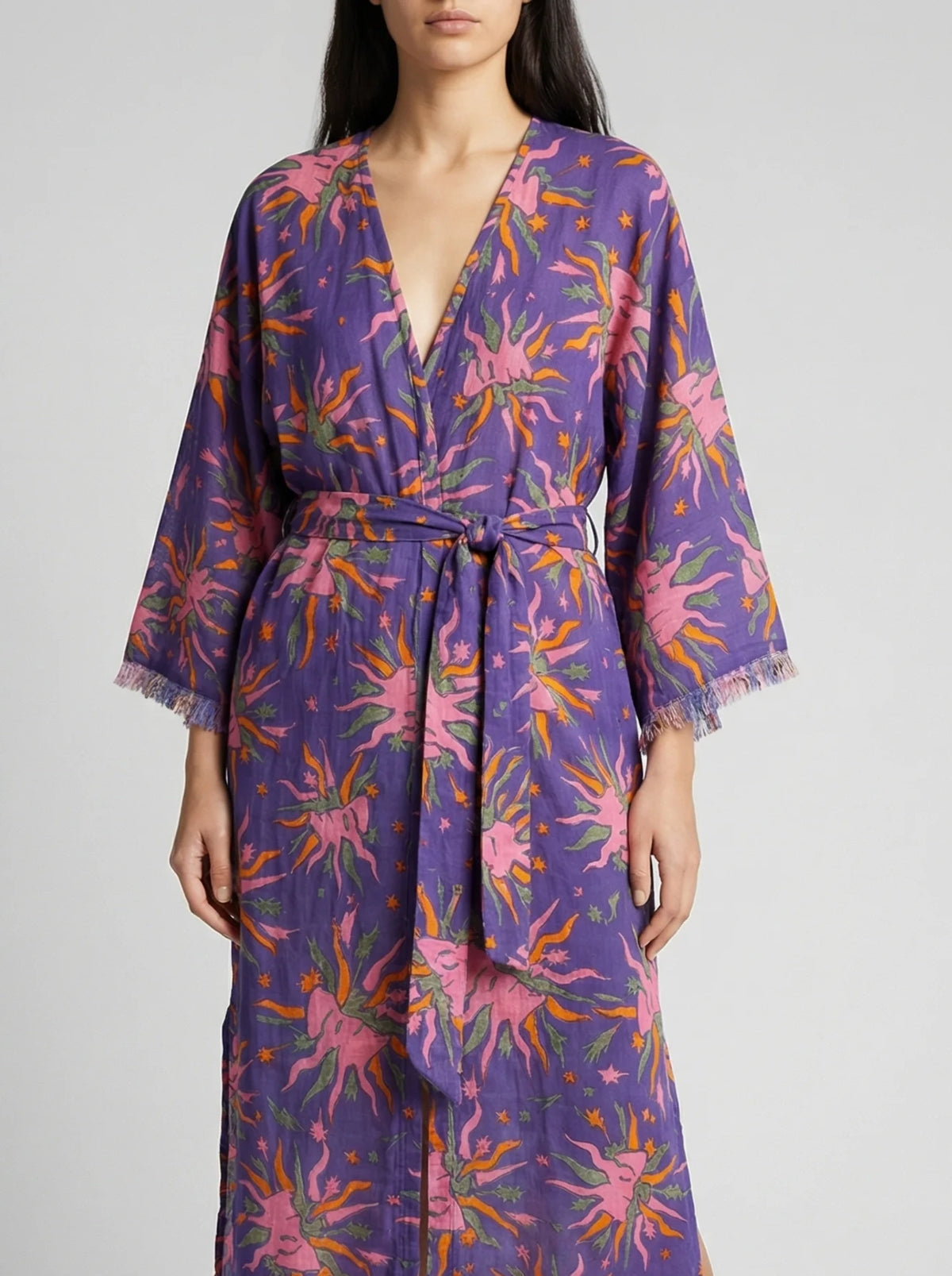 Kimono Blue Face Flower