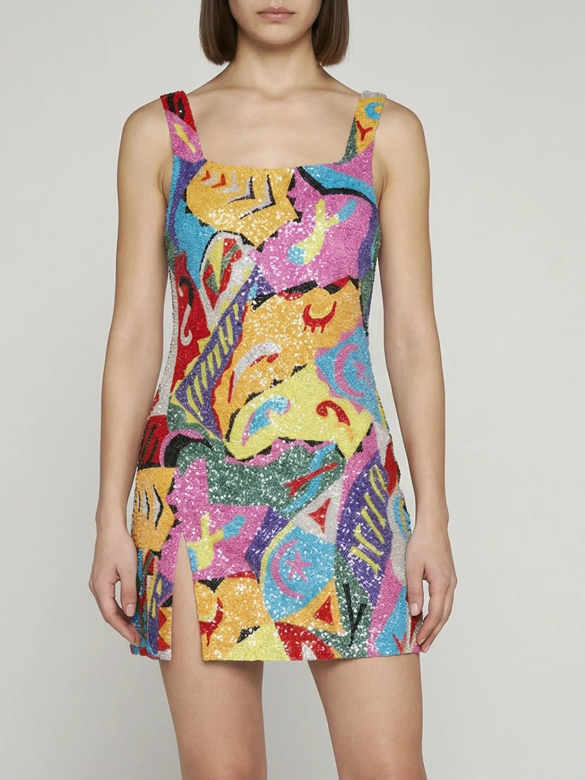 Boston Vibrant Hand-Beaded Dress | Multi Coloured