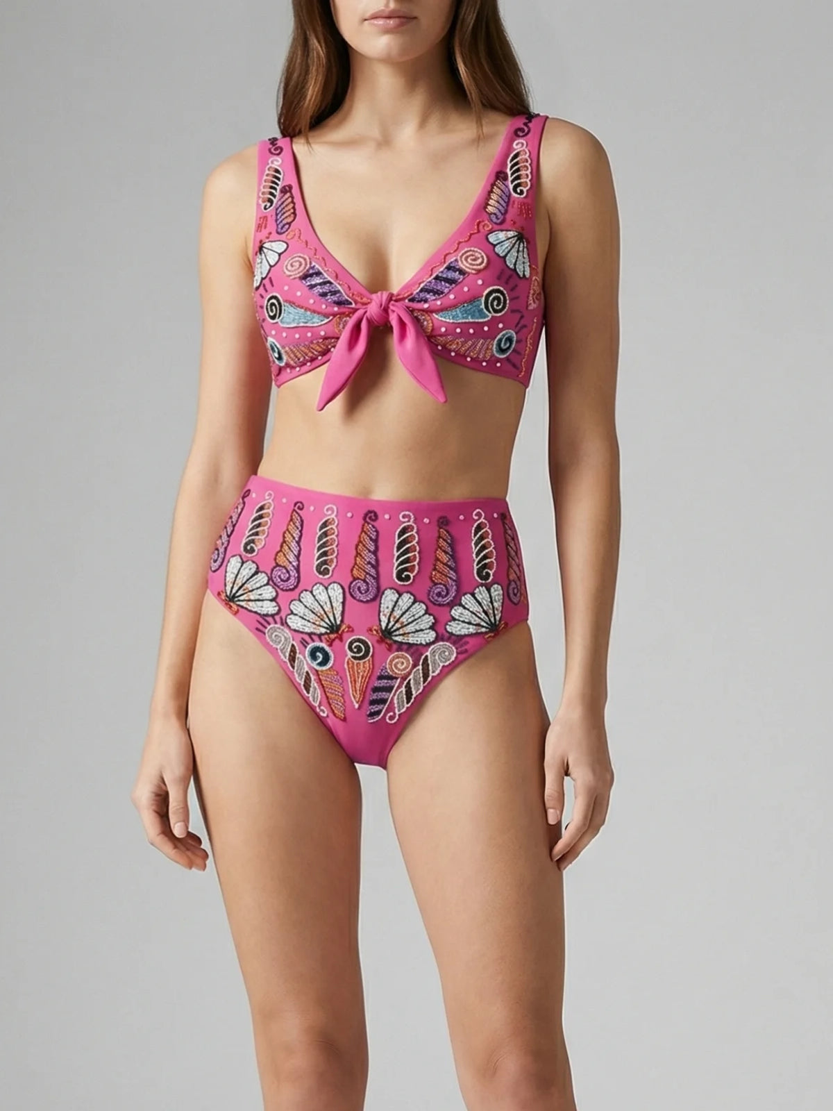 Oceanus X Zandra Rhodes Nebula Shell Bikini Set | Fuschia