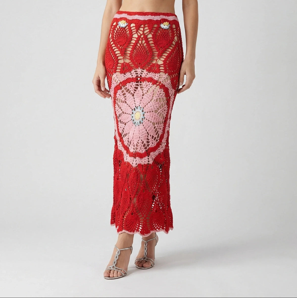 Red Bella Crochet Skirt
