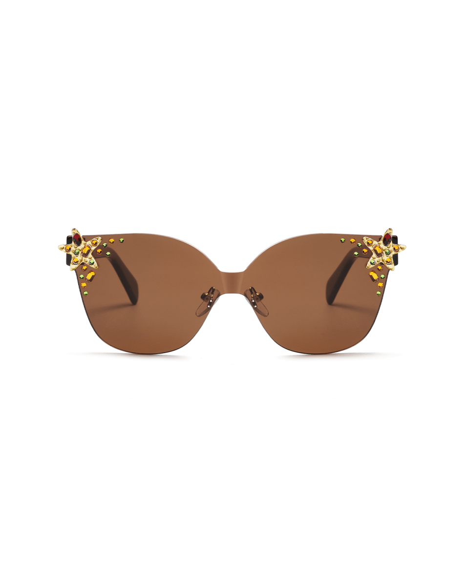 Oceanus x SOJOS Glowheart Sunglasses Brown