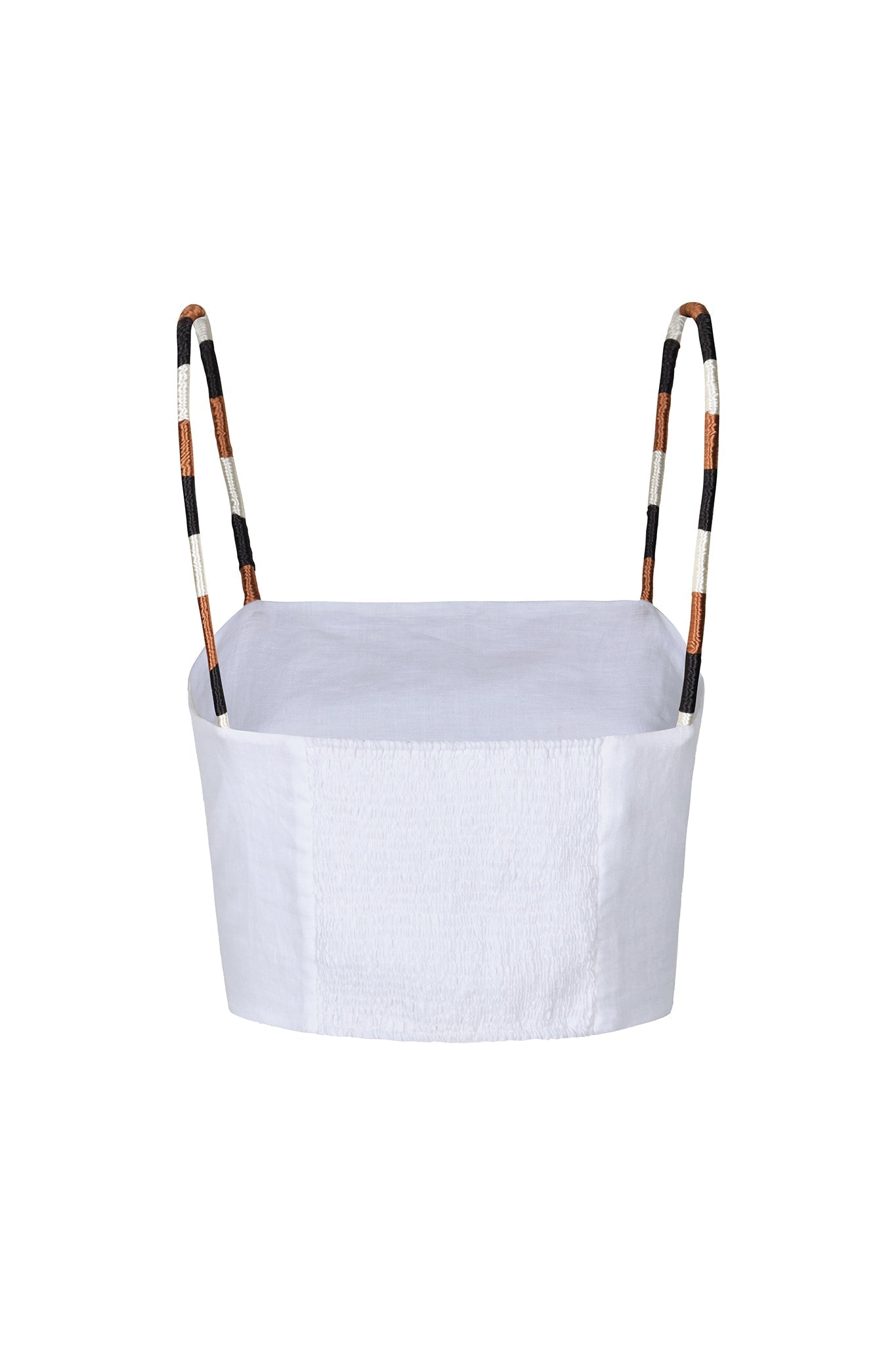 Guainia Linen Top / White Embroidered