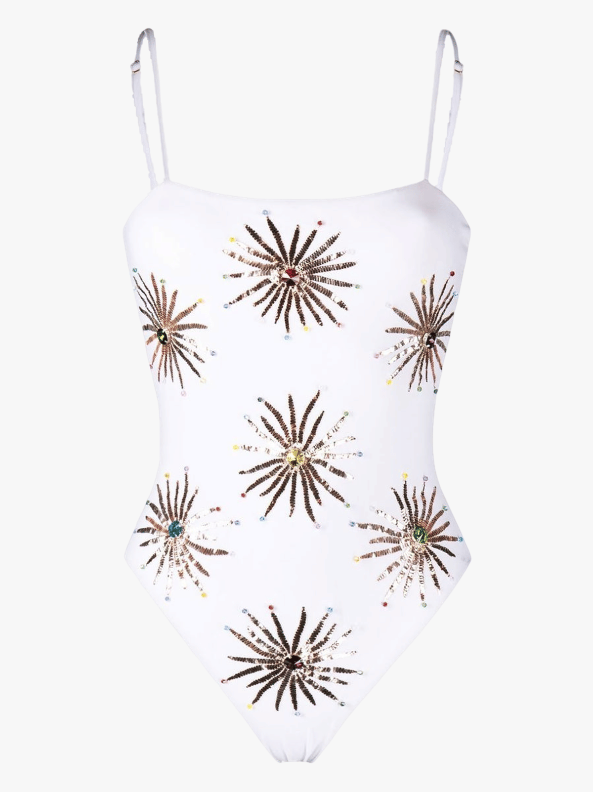 Dolly Two Strap Retro Swimsuit White