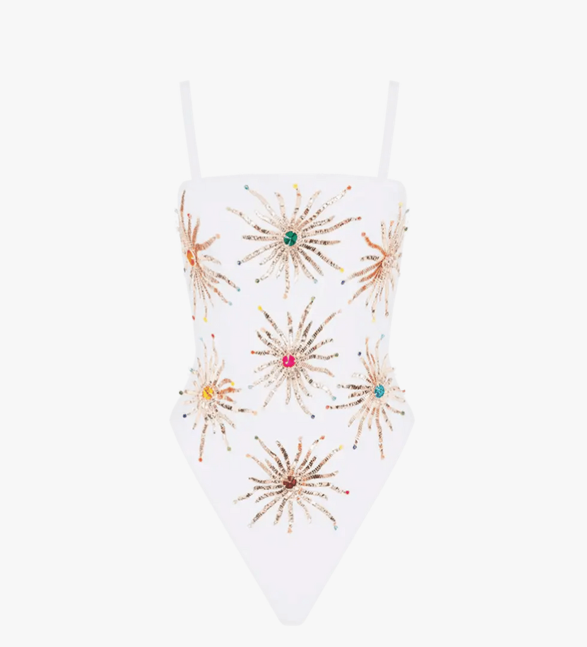 Dolly Two Strap Retro Swimsuit White