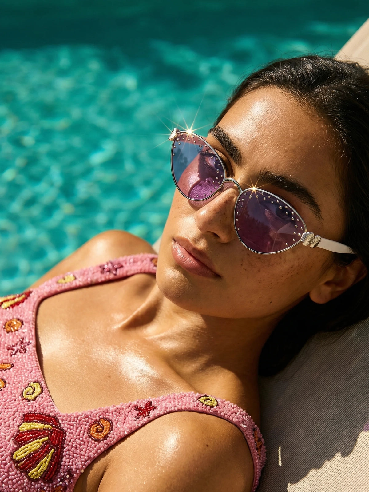 Oceanus x SOJOS Darling Sunglasses Purple