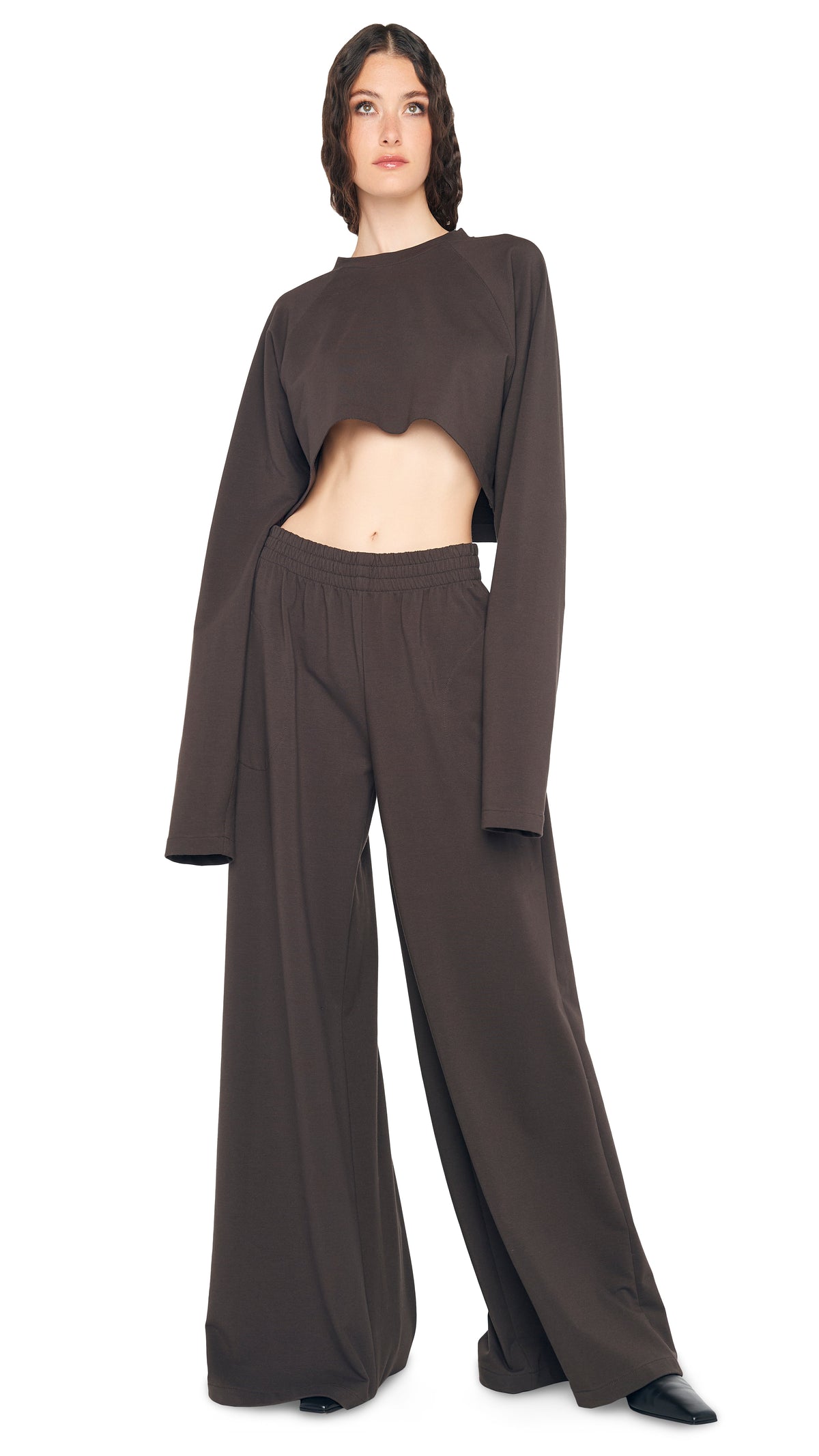 OS RAGLAN SLEEVE CROPPED TOP