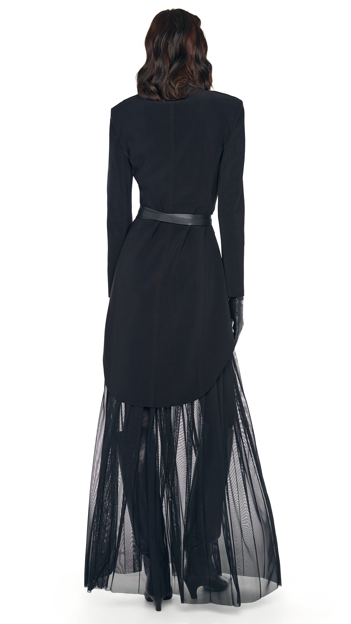 PLEATED LONG SKIRT W/ SLIT