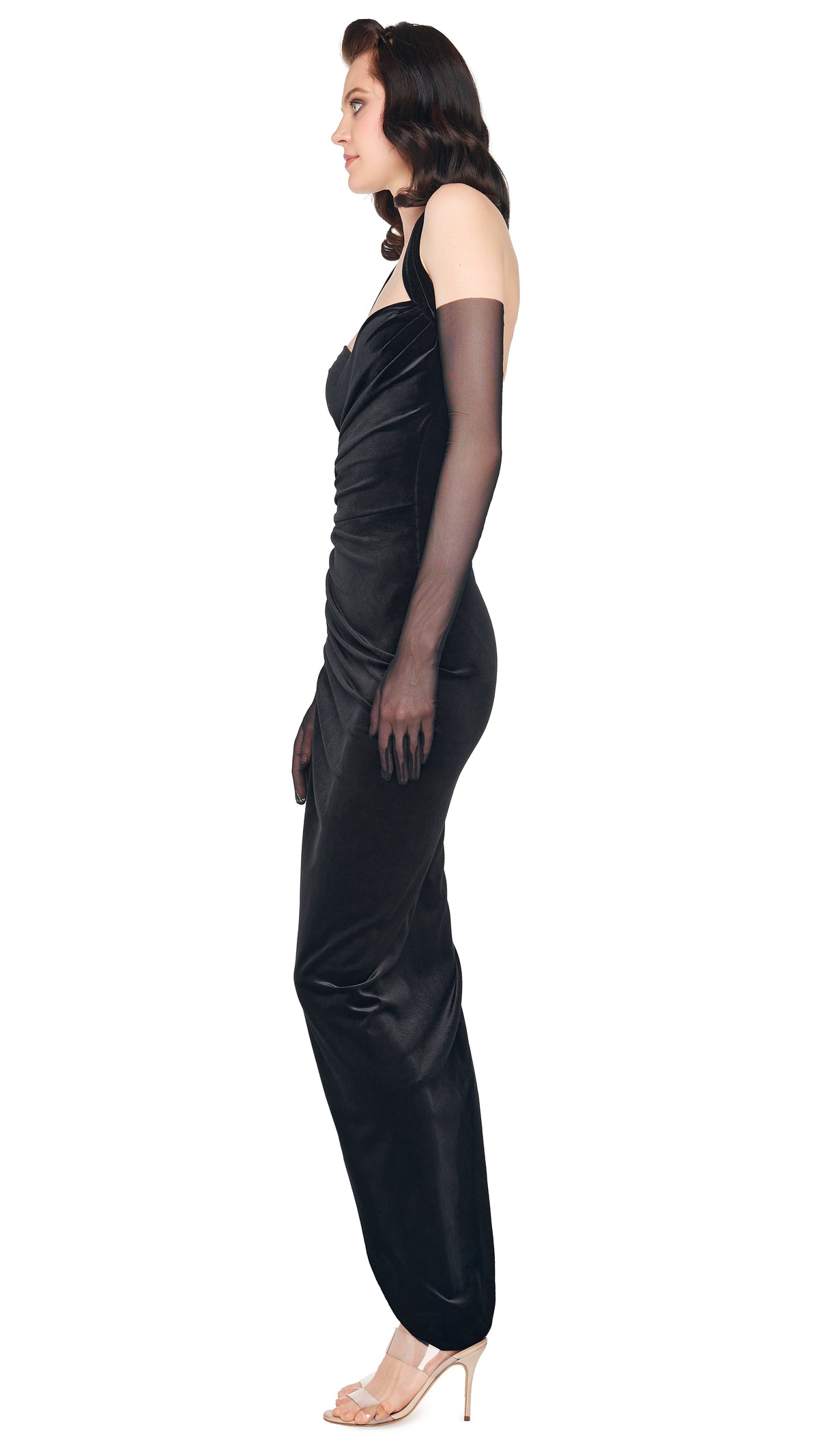 CAYLA SIDE DRAPE GOWN