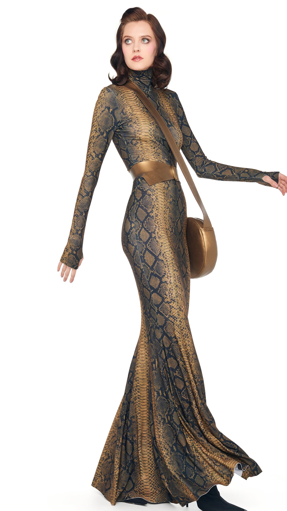LONG SLEEVE TURTLE FISHTAIL GOWN