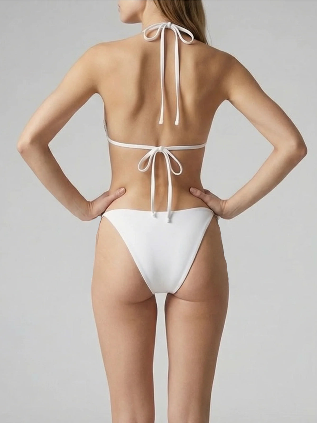 Talia Hand Embroidered Multi Colour Bikini Bottom White
