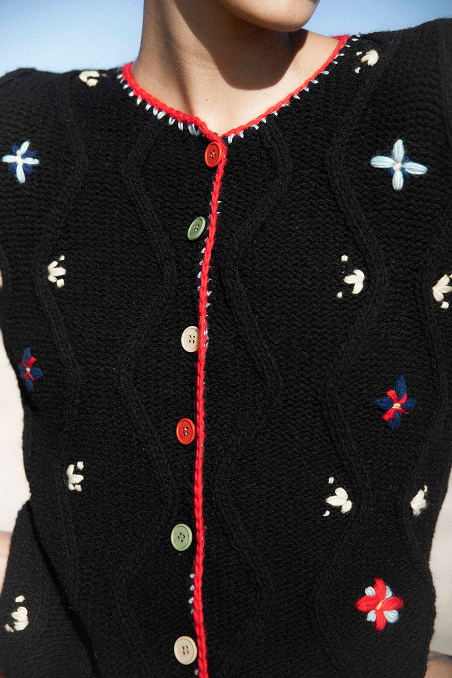 Pirouette Knitted Cardigan | Black