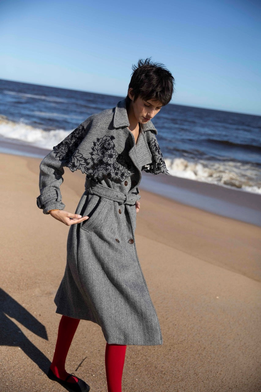 Andina Trench Wool Trench | Herringbone