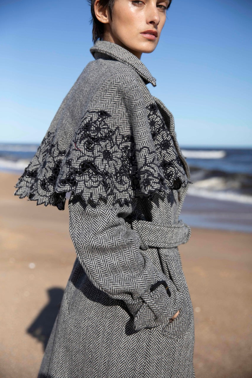 Andina Trench Wool Trench | Herringbone