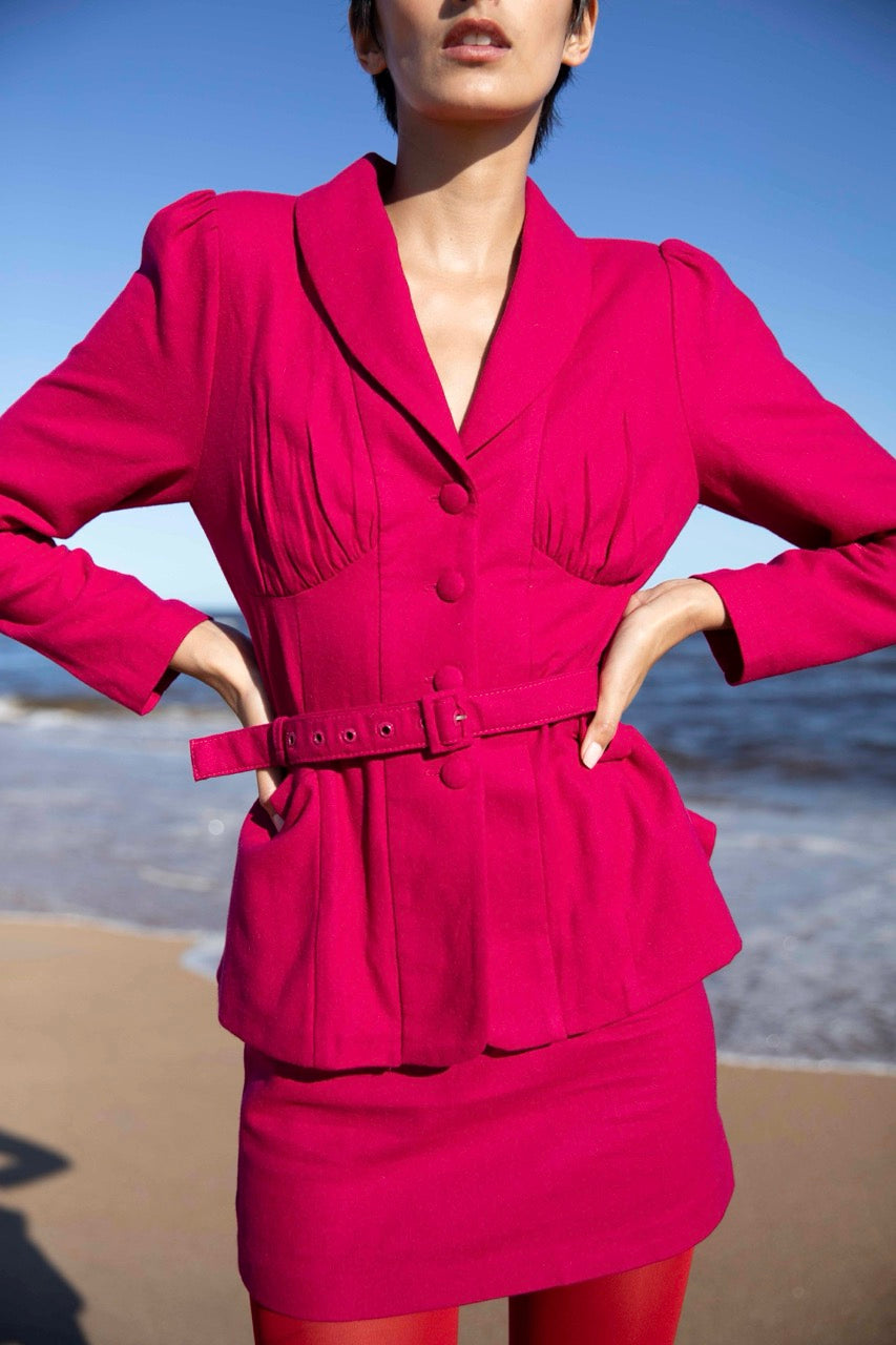 Beca Wool Jacket | Magenta